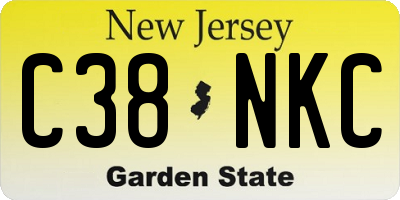 NJ license plate C38NKC