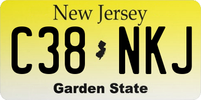NJ license plate C38NKJ