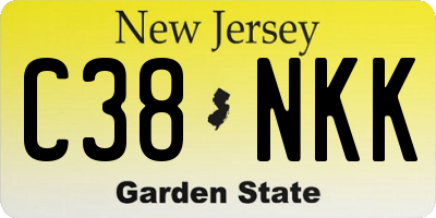 NJ license plate C38NKK