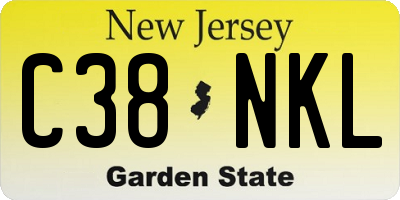 NJ license plate C38NKL