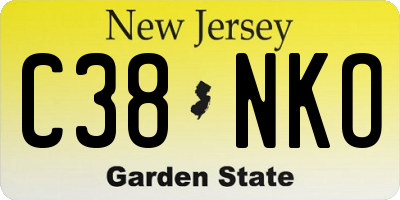 NJ license plate C38NKO