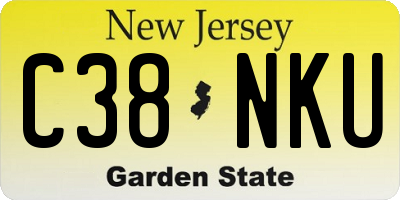 NJ license plate C38NKU
