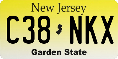 NJ license plate C38NKX
