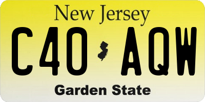 NJ license plate C40AQW