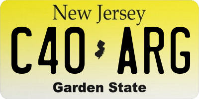 NJ license plate C40ARG