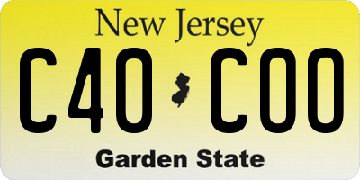NJ license plate C40COO
