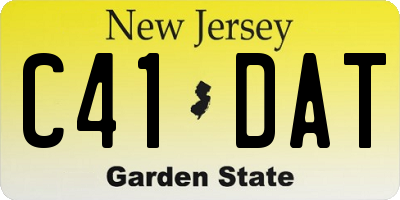 NJ license plate C41DAT
