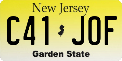 NJ license plate C41JOF