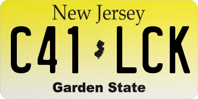 NJ license plate C41LCK