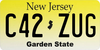 NJ license plate C42ZUG