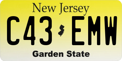 NJ license plate C43EMW