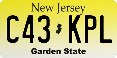 NJ license plate C43KPL