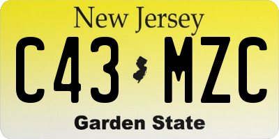 NJ license plate C43MZC