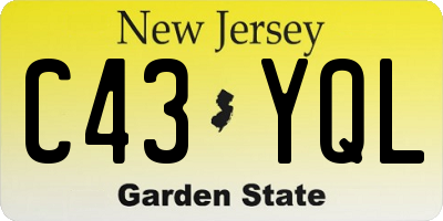 NJ license plate C43YQL