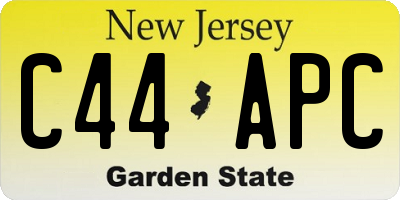 NJ license plate C44APC