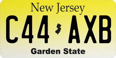 NJ license plate C44AXB