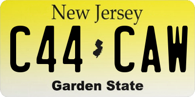 NJ license plate C44CAW