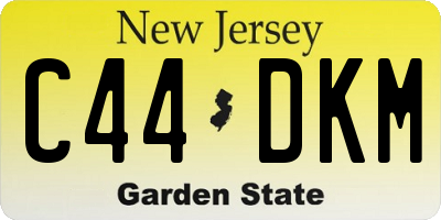 NJ license plate C44DKM