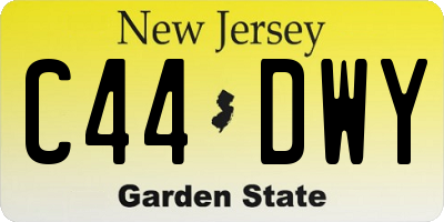 NJ license plate C44DWY