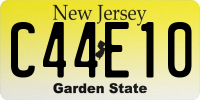 NJ license plate C44E10