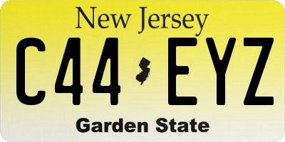 NJ license plate C44EYZ