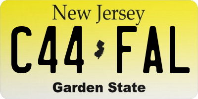 NJ license plate C44FAL