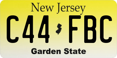 NJ license plate C44FBC