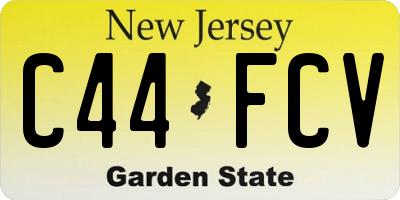 NJ license plate C44FCV