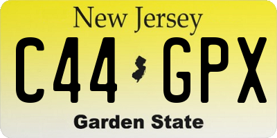 NJ license plate C44GPX