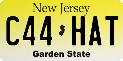 NJ license plate C44HAT