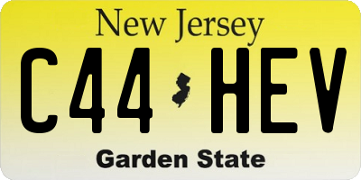 NJ license plate C44HEV