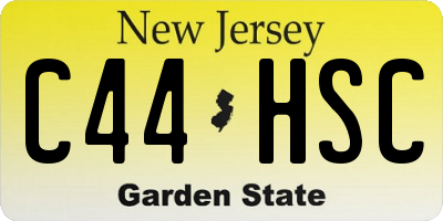 NJ license plate C44HSC