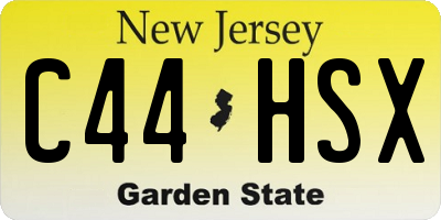 NJ license plate C44HSX