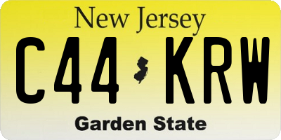 NJ license plate C44KRW