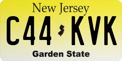 NJ license plate C44KVK
