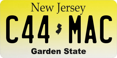 NJ license plate C44MAC