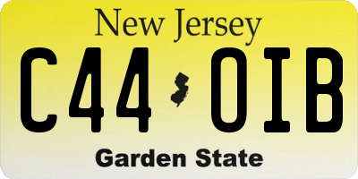 NJ license plate C44OIB
