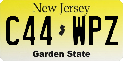 NJ license plate C44WPZ