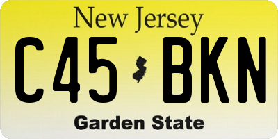 NJ license plate C45BKN