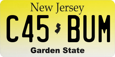 NJ license plate C45BUM