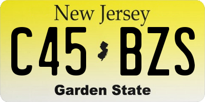 NJ license plate C45BZS