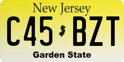 NJ license plate C45BZT