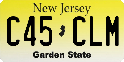 NJ license plate C45CLM