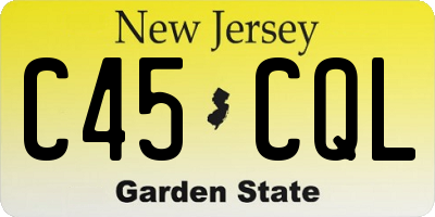NJ license plate C45CQL