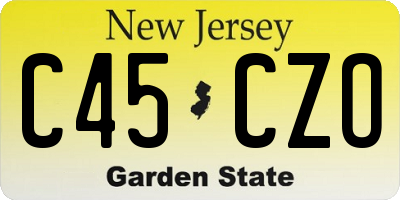 NJ license plate C45CZO