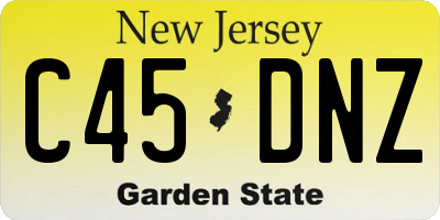 NJ license plate C45DNZ