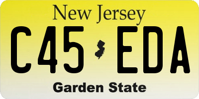 NJ license plate C45EDA
