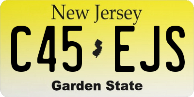 NJ license plate C45EJS