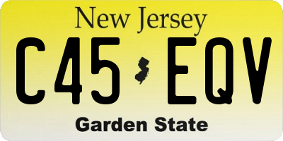 NJ license plate C45EQV