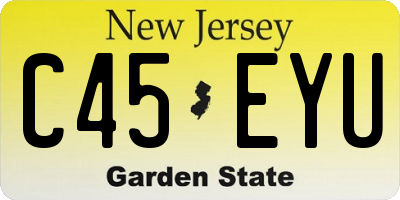 NJ license plate C45EYU